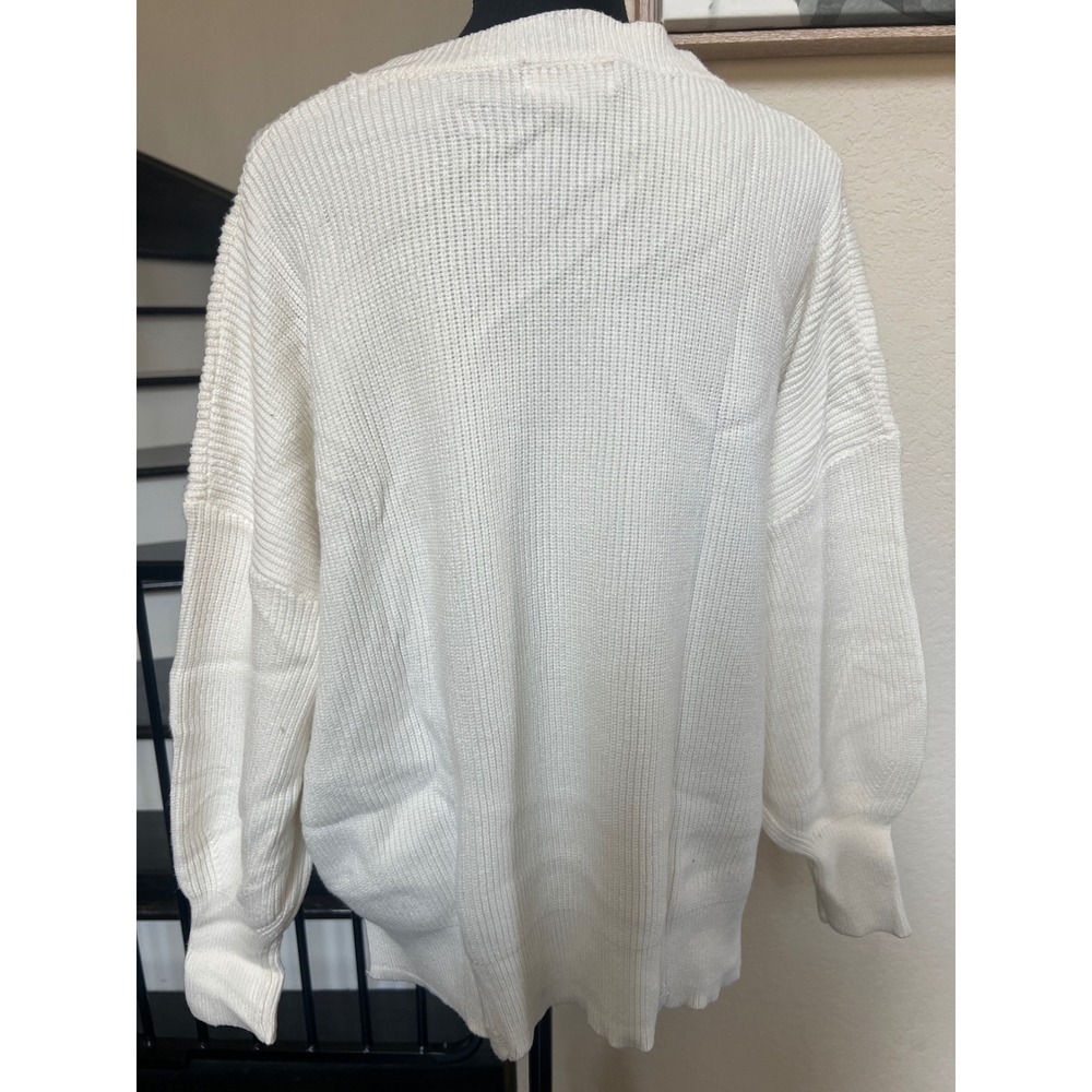 Oversized Cream Ribbed Sweater small - Picture 5 of 7